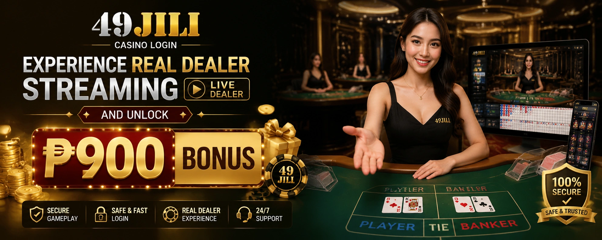 49JILI live casino blackjack and table interface preview