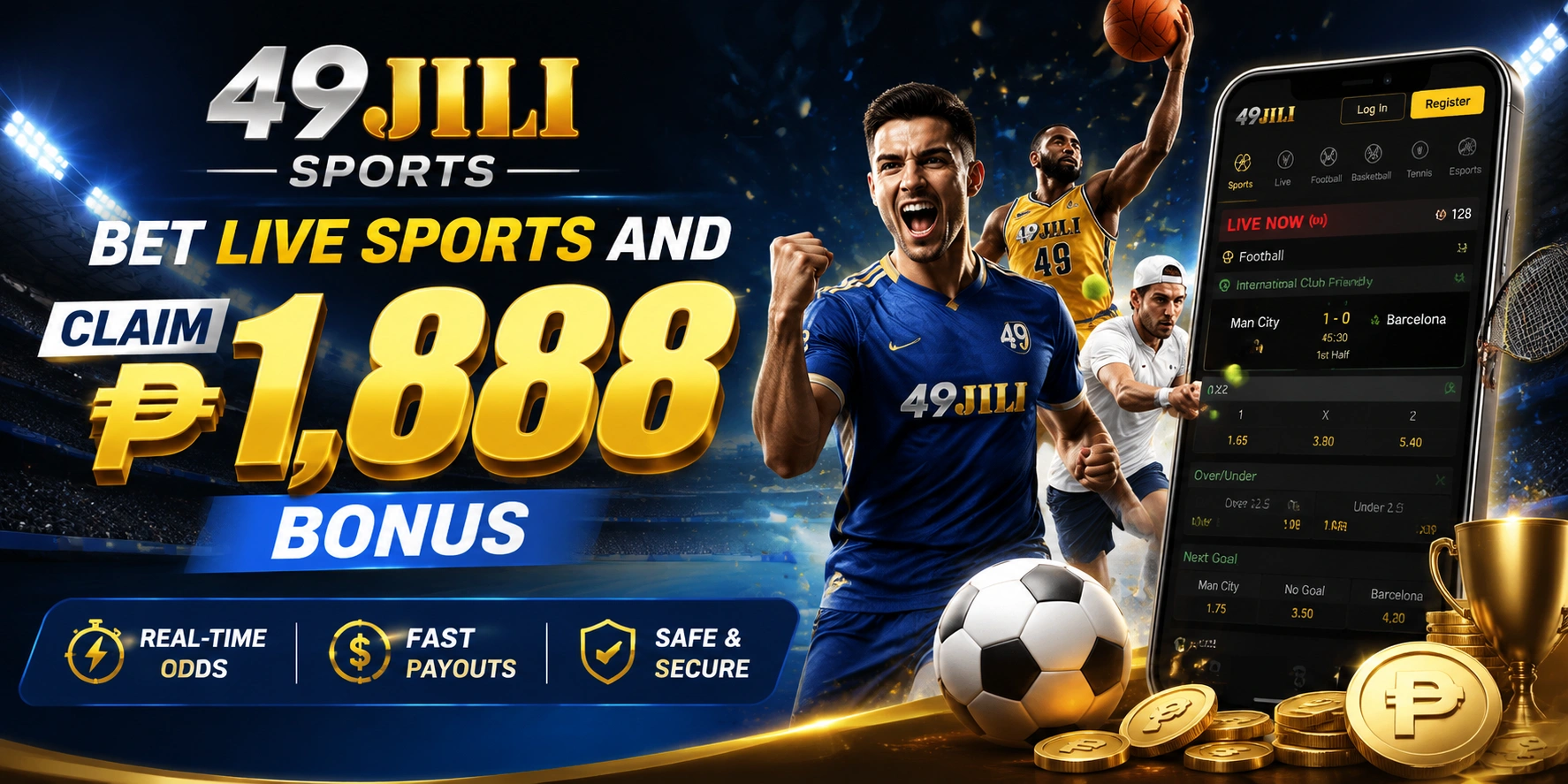 Mobile sports betting on a smartphone screen